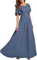 Ever-Pretty Classic Round Neck Chiffon A-Line Dress - Elegant Fit Size
