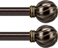 Brown Curtain Rods 2 Pack Adjustable 36 to 88 in - Heavy Duty