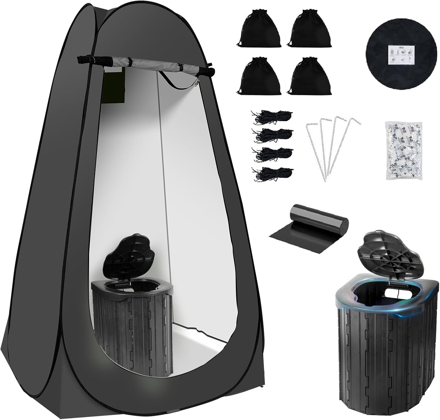 Portable Camping Toilet Kit + Privacy Tent Set | G2GO2GETHER