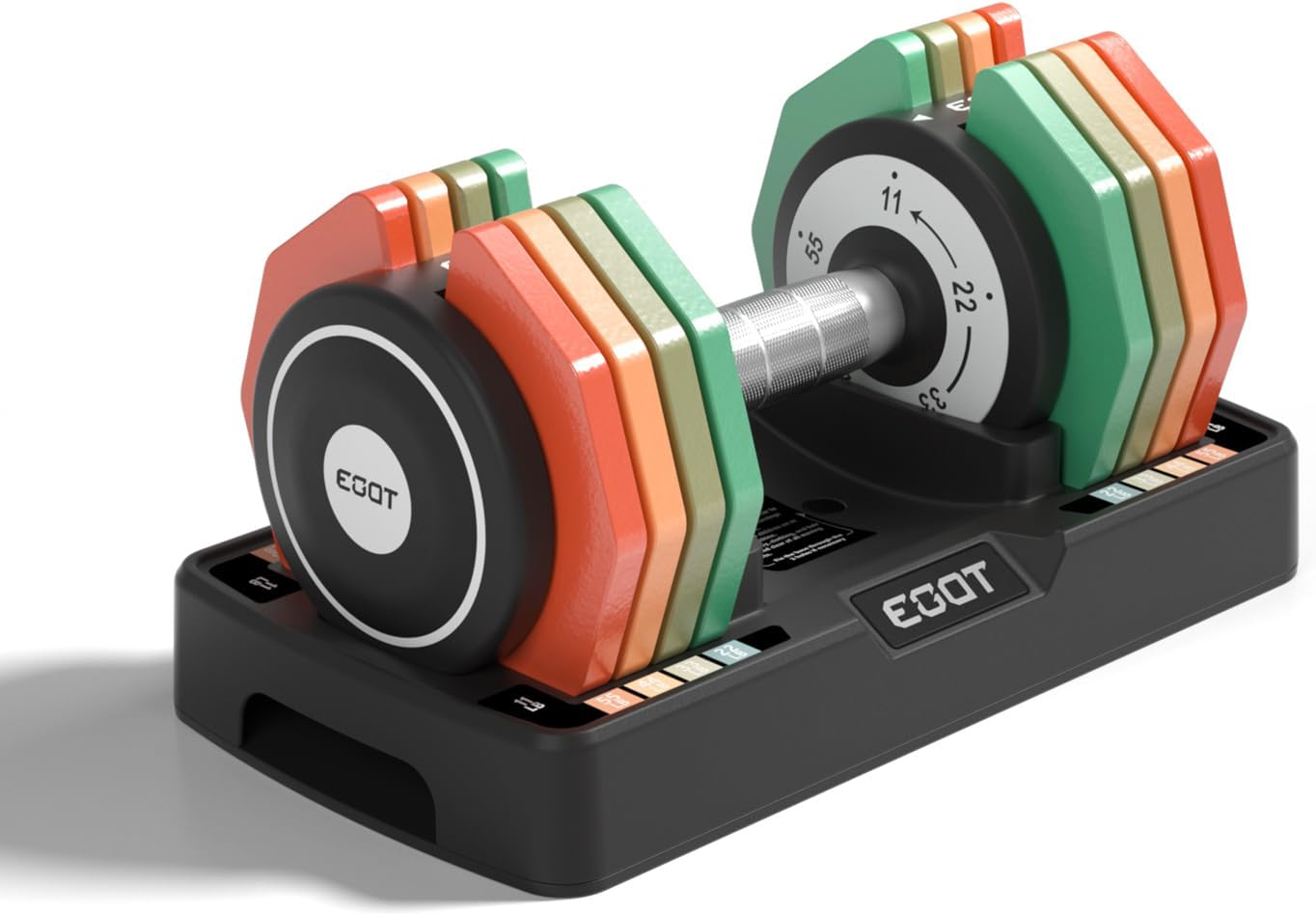 Adjustable Dumbbells Set for Home Gym with Rainbow Plates