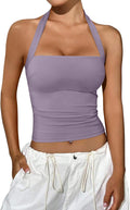 Women's Halter Crop Tank Top Y2K 2025 - Sleek Sleeveless Fit
