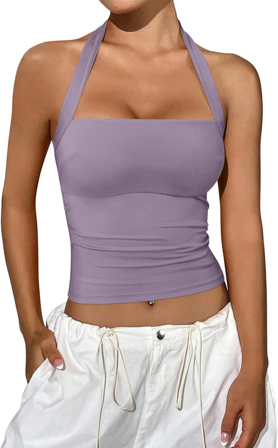 REORIA Women's Halter Tops for Summer Y2K Style Outfits