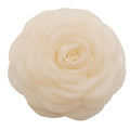 Fabric Flower Brooch Pin 8.5 cm Cream Chiffon - Handmade Forever Bloom