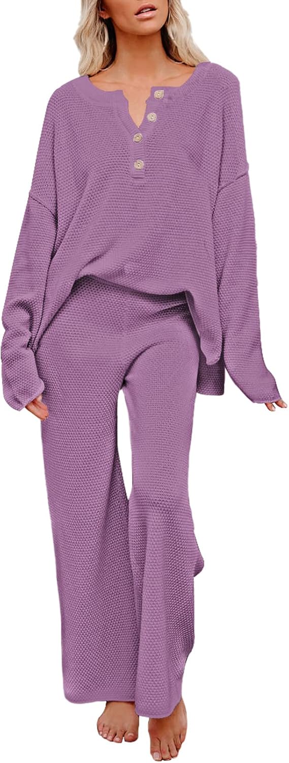 Pink Queen Women's 2 Piece Fall Outfit Lounge Set for Comfort
