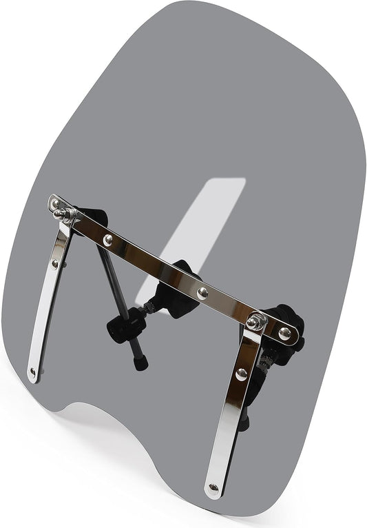 ECOTRIC Universal Tinted Windshield for Motorcycles 18x16 in
