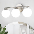 Brushed Nickel Bathroom Light Fixtures 3-Light Globe Vanity Light