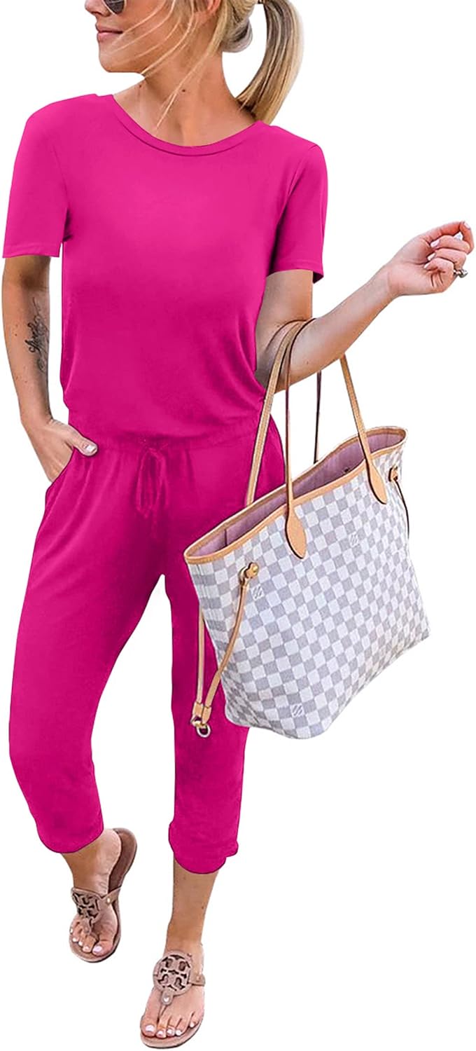 KIRUNDO Casual Short Sleeve Jumpsuits for Women Summer 2025