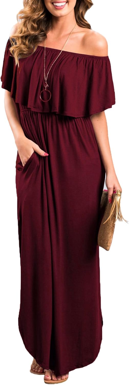 Sarin Mathews Womens Off The Shoulder Ruffle Party Dress
