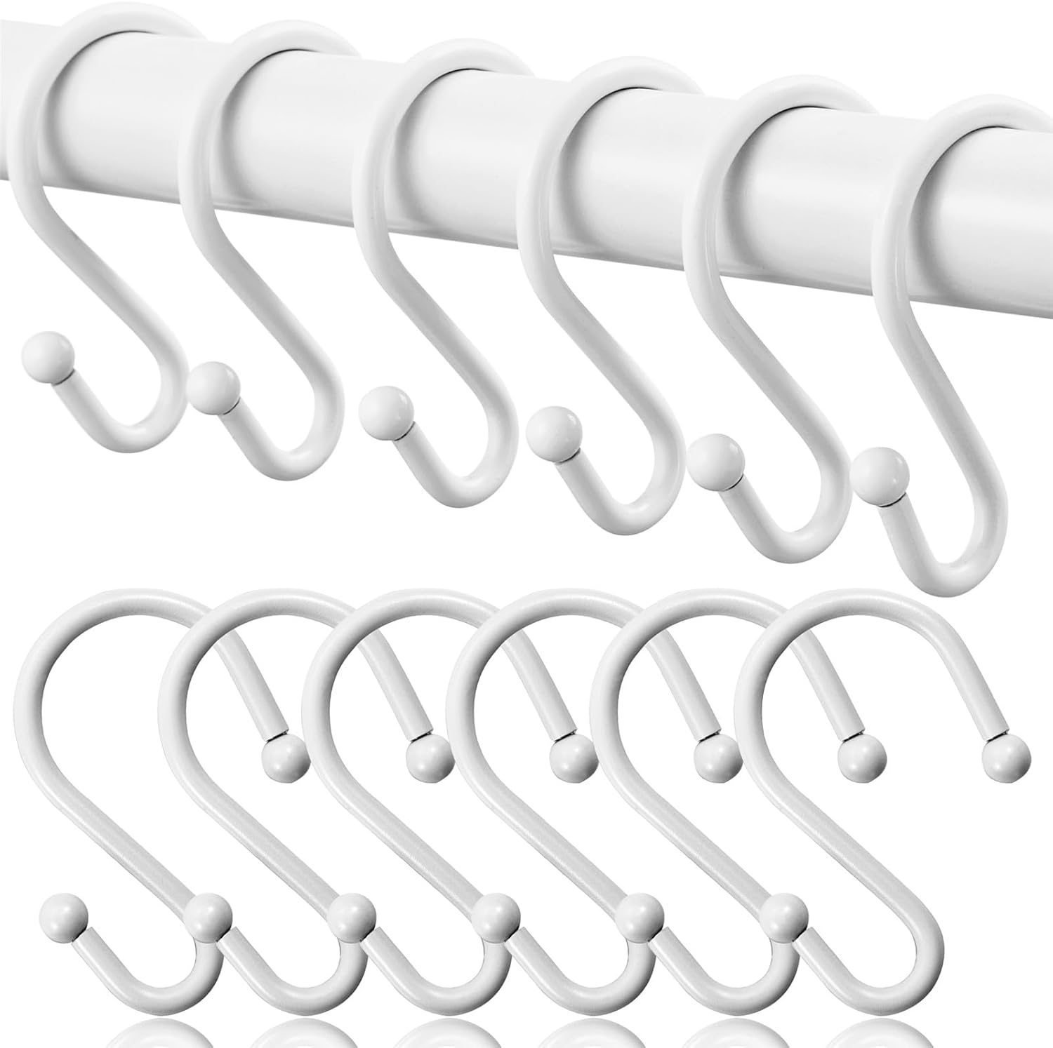 Rust-Proof S Hook Set of 12 - BellRhein White