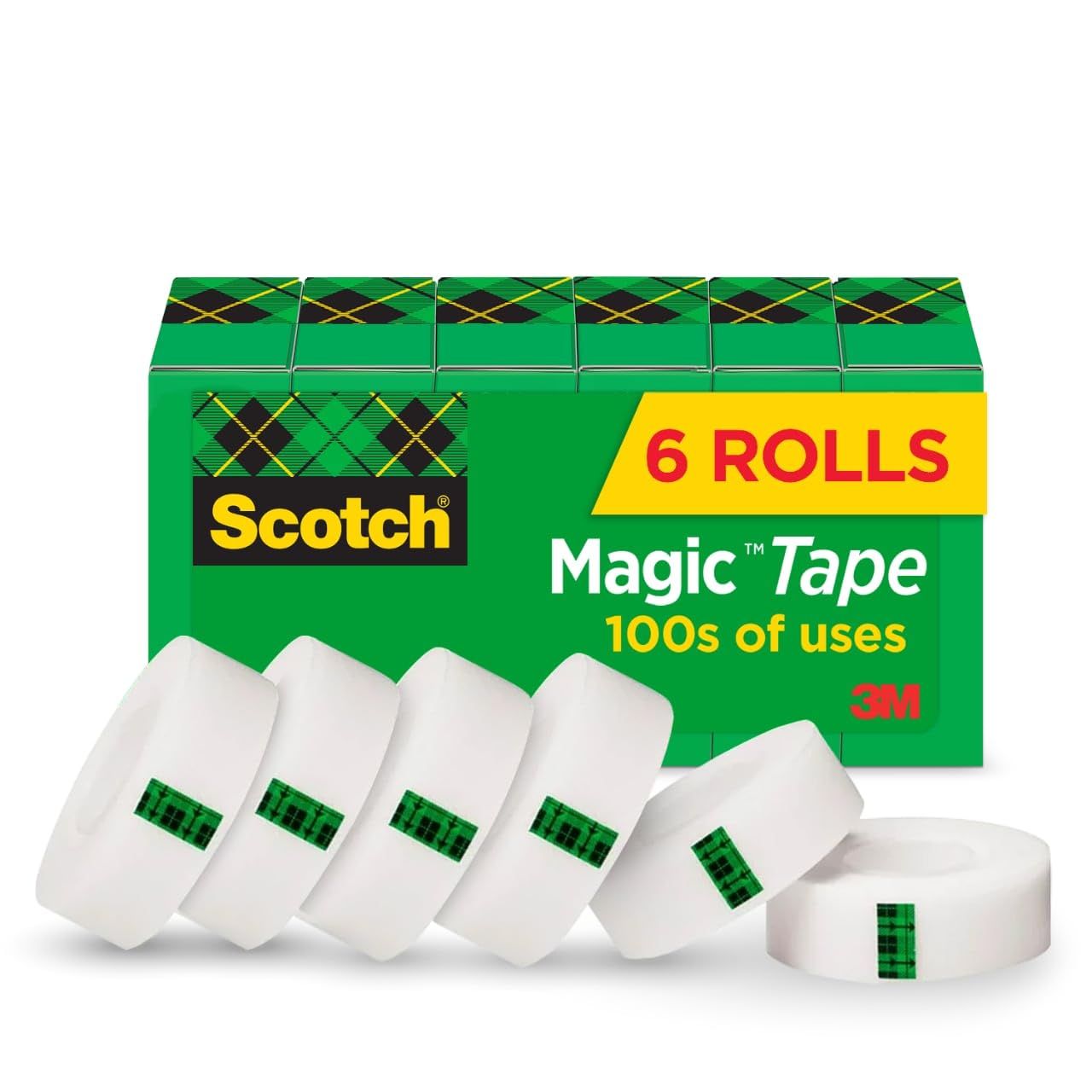 Invisible Scotch Magic Tape, 6 Rolls - Perfect for School & Office!