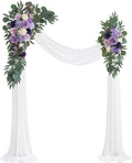 Lilac Artificial Wedding Arch Flowers Kit - 3 Pack with 26ft White