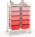 Giantex 10 Drawers Rolling Cart for Classroom and Home Use