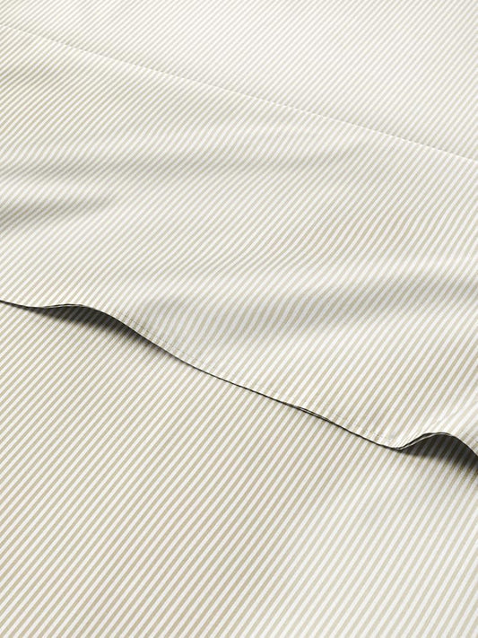 Biege Striped Sheets Set - Cozy Full Size Bed Sheet Collection