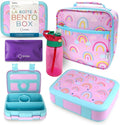Bento Lunch Box Set with Insulated Bag & Water Bottle for Kids