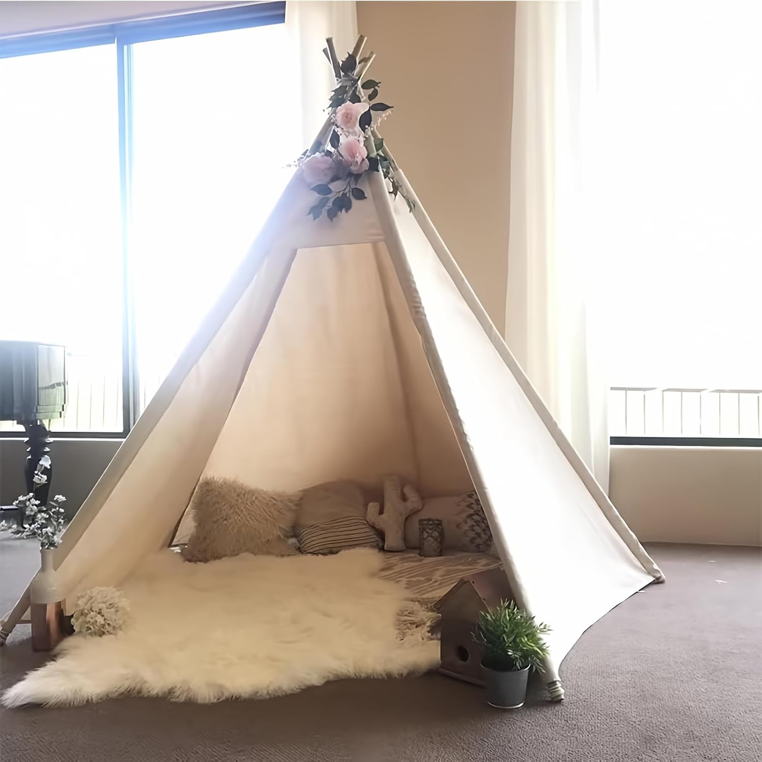 Spacious RONGFA Teepee for Adults: No Door Flaps