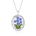 Locket Necklace Photo Lockets That Hold Picture - Pressed Flower Oval