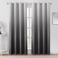 Grey Ombre Blackout Curtains 52 x 84 in - Gradient Room Darkening