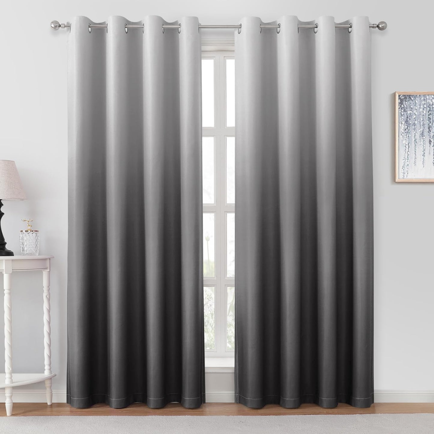 Grey Ombre Blackout Curtains for Stylish Room Darkening