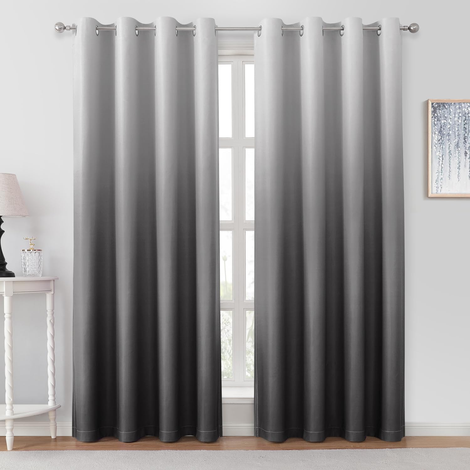 Grey Ombre Blackout Curtains for Stylish Room Darkening