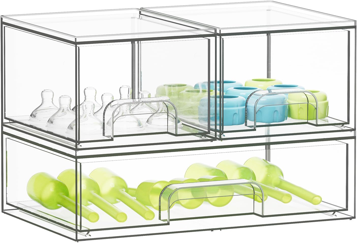 SpaceAid Bottle Storage Organizer for Baby - Clear Acrylic Bins