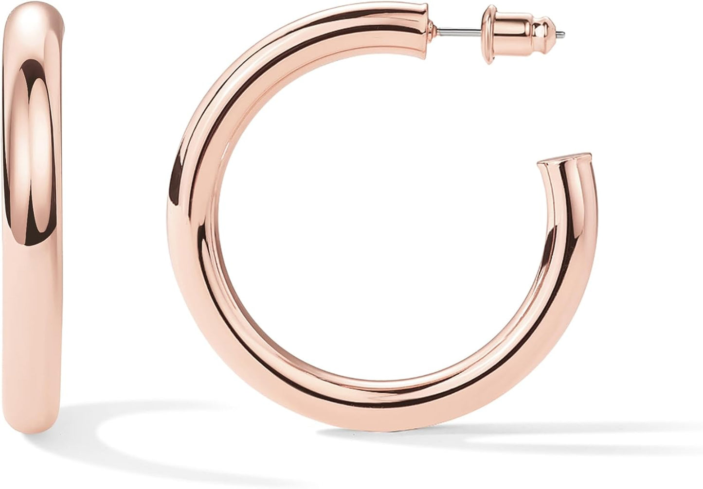 PAVOI 14K Gold Plated Chunky Open Hoops for Women - Trendy Style