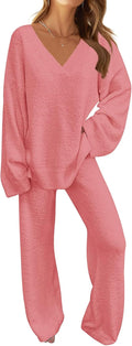MEROKEETY Women's Fuzzy Fleece Pajama Set - Cozy Loungewear