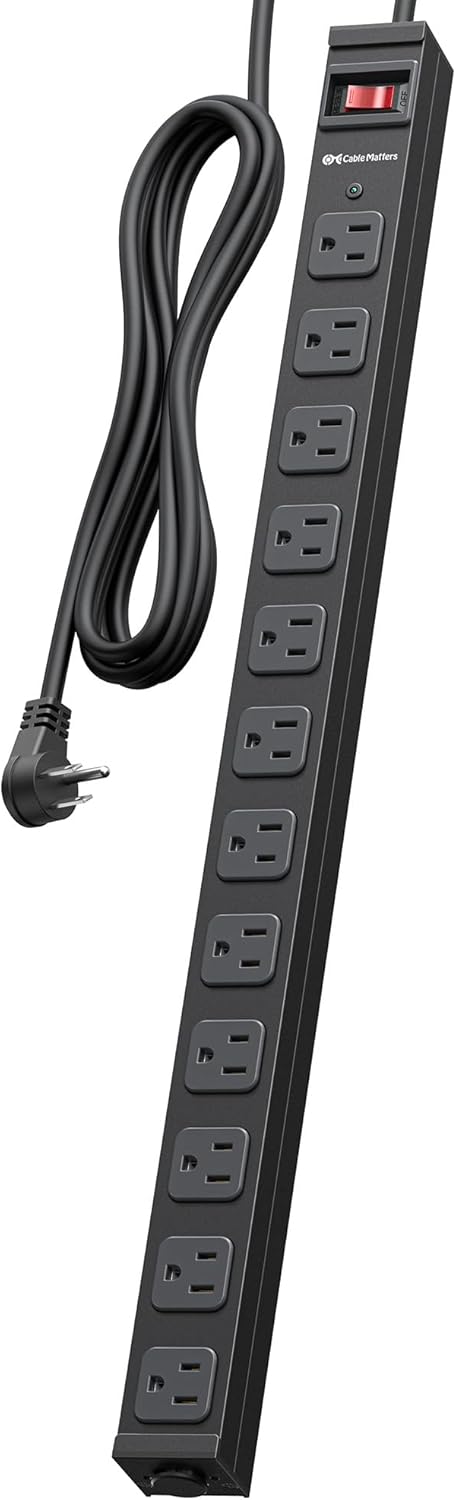 ETL Certified 12 Outlet Power Strip with 2100J Surge Protection