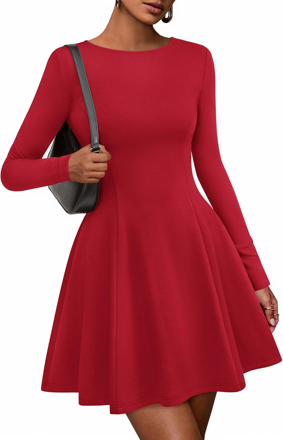 Elegant Classy Flowy A Line Long Sleeve Cocktail Dress