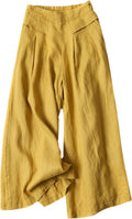 Women's Culottes Linen Blend Wide Leg Pants - Comfortable Summer Capri