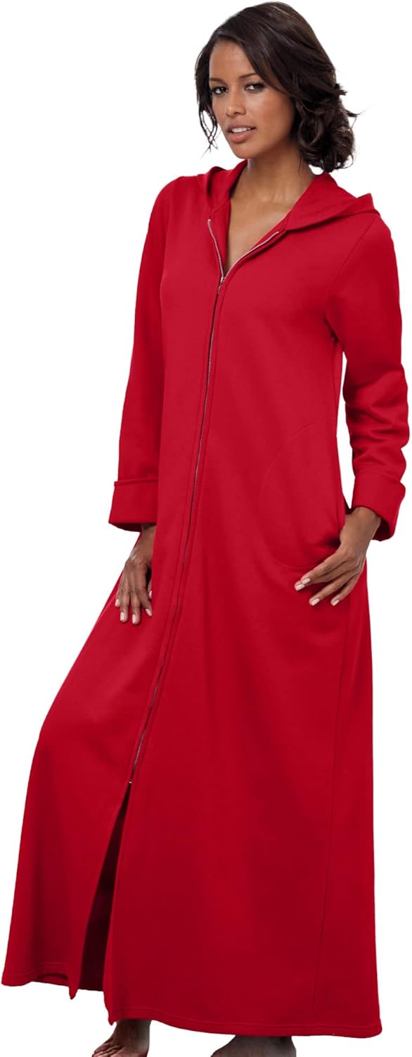 Dreams & Co. Plus Size Long Hooded Fleece Sweatshirt Robe Review