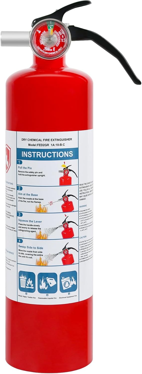 ABC Dry Chemical Fire Extinguisher for Home, Car, and Boat