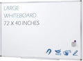Large Magnetic White Board 72 x 40 in - Durable Wall Dry Erase Board