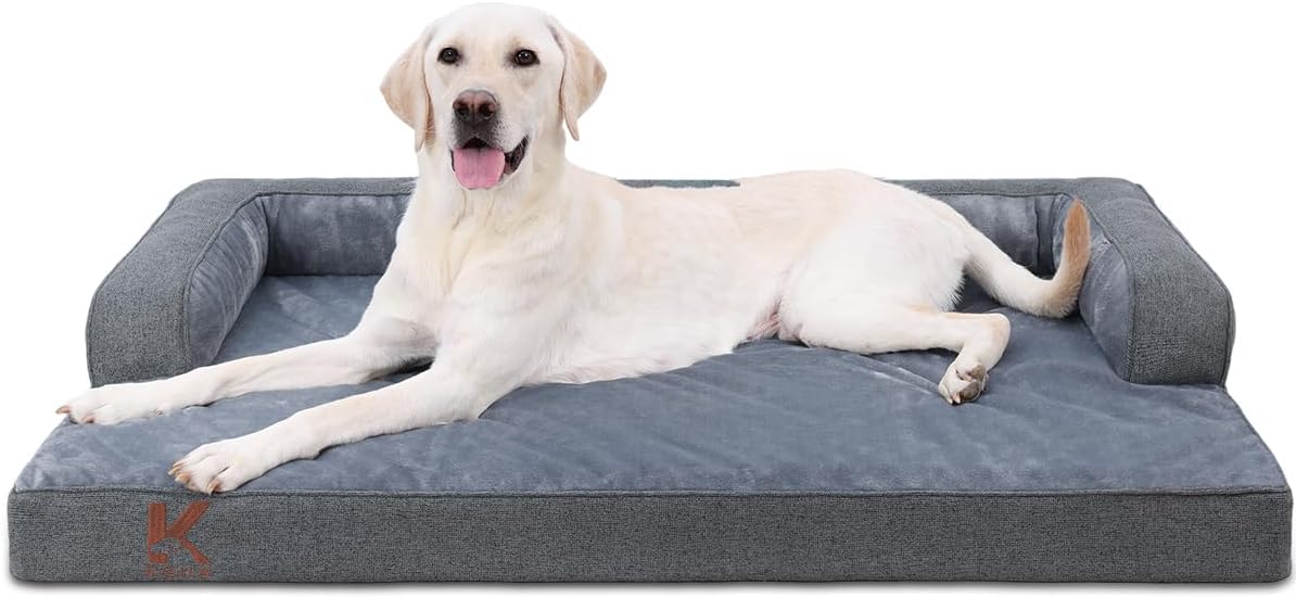 Orthopedic Dog Bed for Large Dogs with U-Shaped Bolster Design