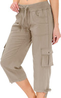 Womens Capris with Pockets Loose Fit Capri Pants - Lightweight