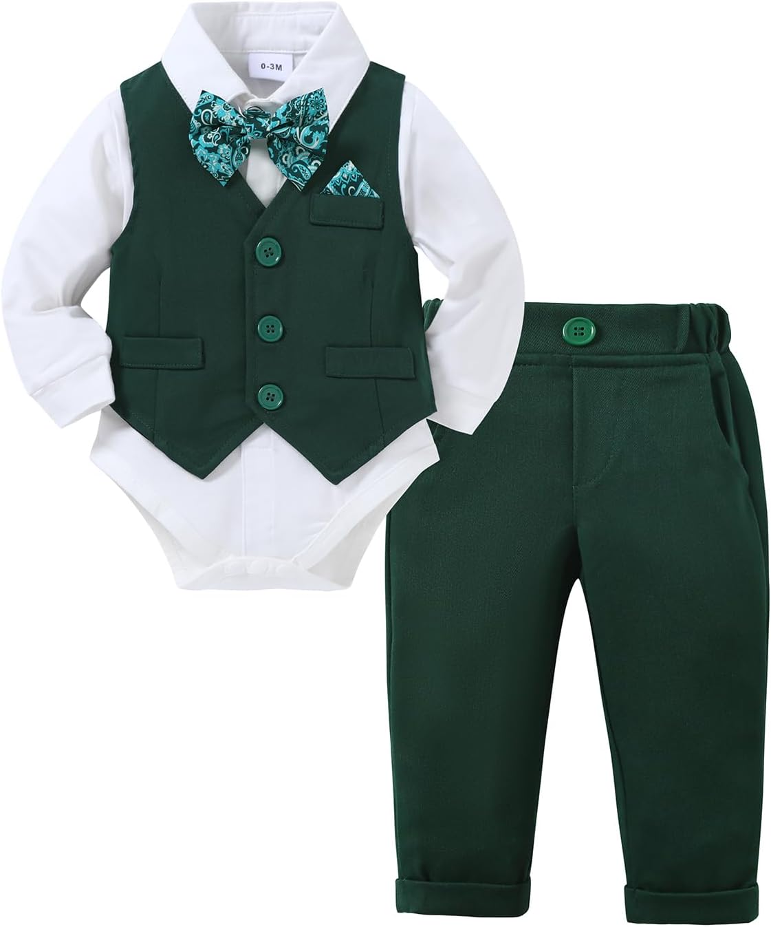 DISAUR Baby Boy Clothes 4PCS Gentleman Dress Suit Set for Kids