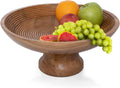 Folkulture Wooden Fruit Bowl for Kitchen Counter - 12 in Large