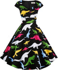 Hanpceirs Women's Cap Sleeve 1950s Retro Cocktail Swing Dress XS(fit