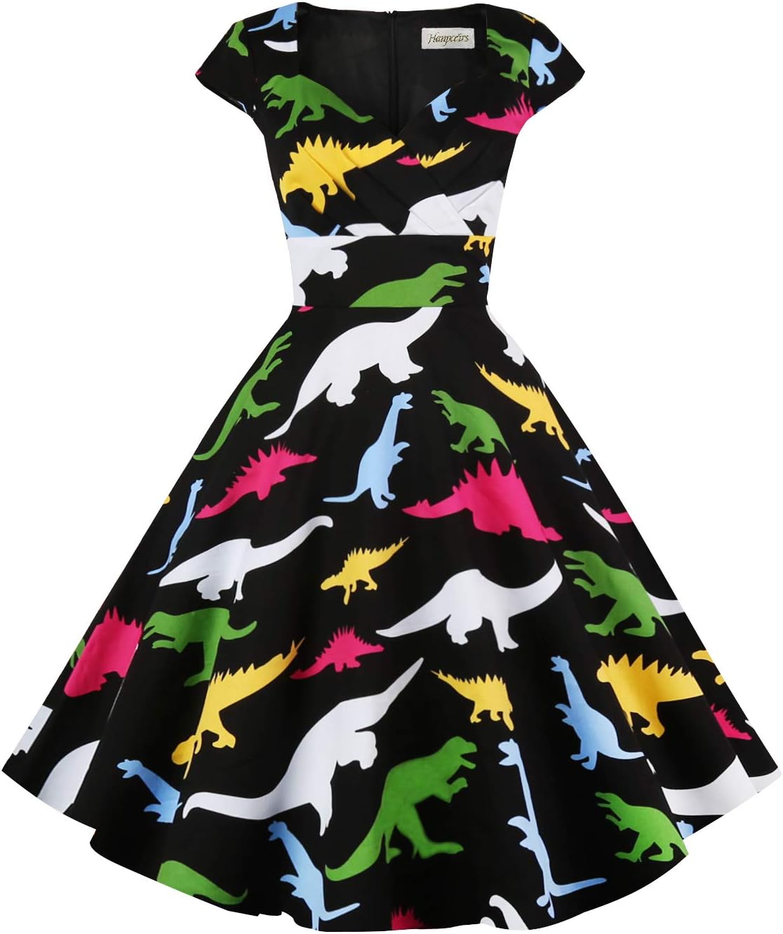 Hanpceirs Women's Cap Sleeve 1950s Retro Vintage Cocktail Dress