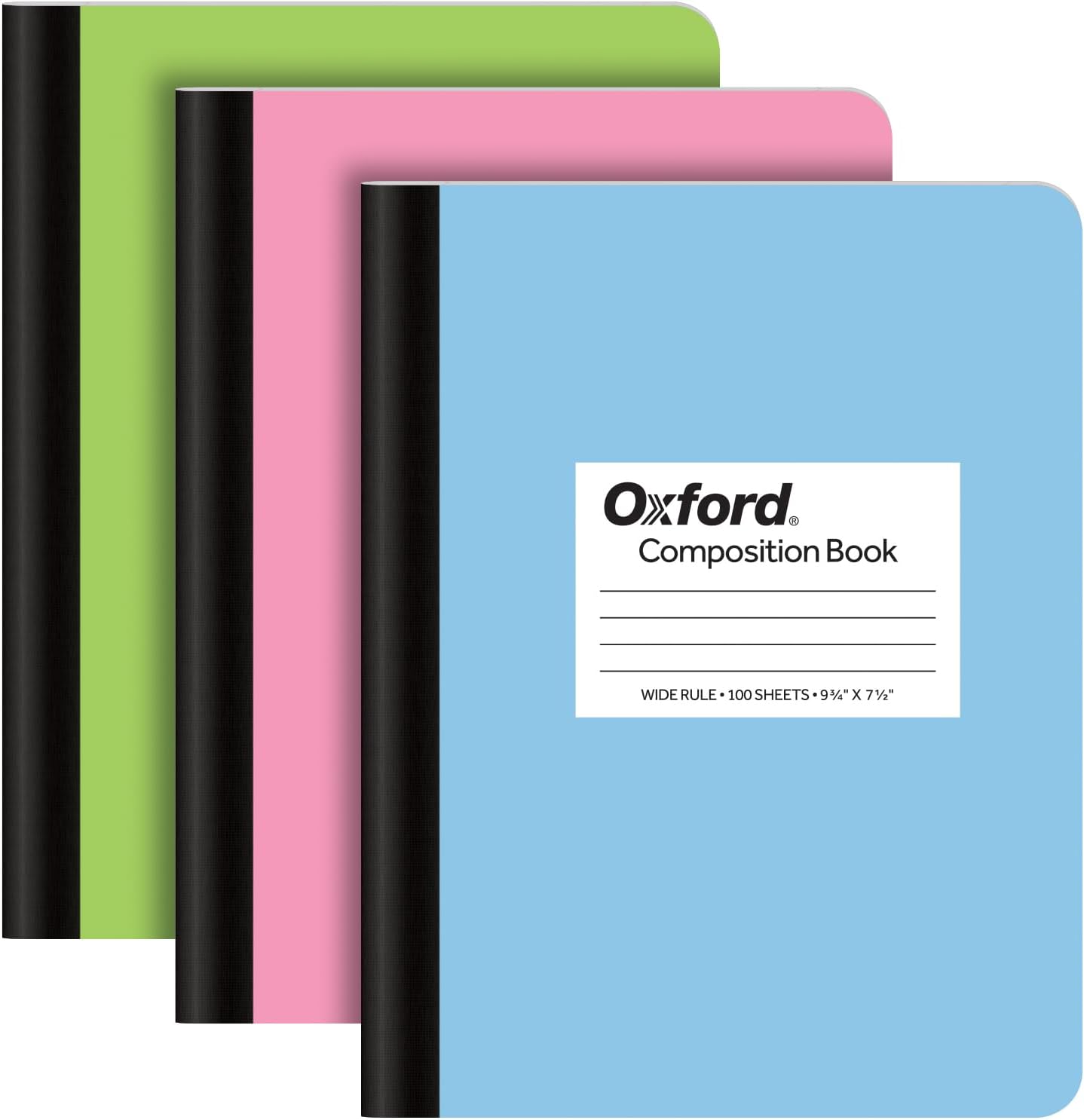 Pastel Oxford Composition Notebooks - 300 Sheets, Wide Ruled
