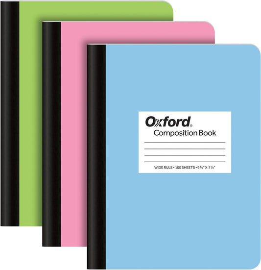 Pastel Oxford Composition Notebooks - 300 Sheets, Wide Ruled