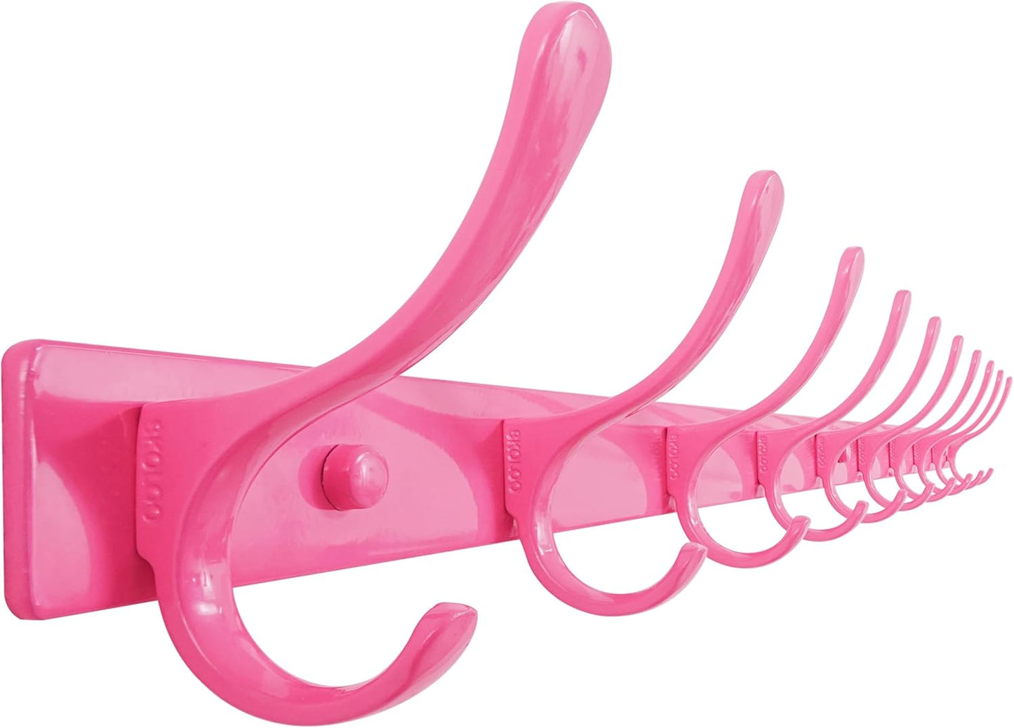 SKOLOO Wall Mounted Coat Rack - 10 Hooks for Coats and Hats
