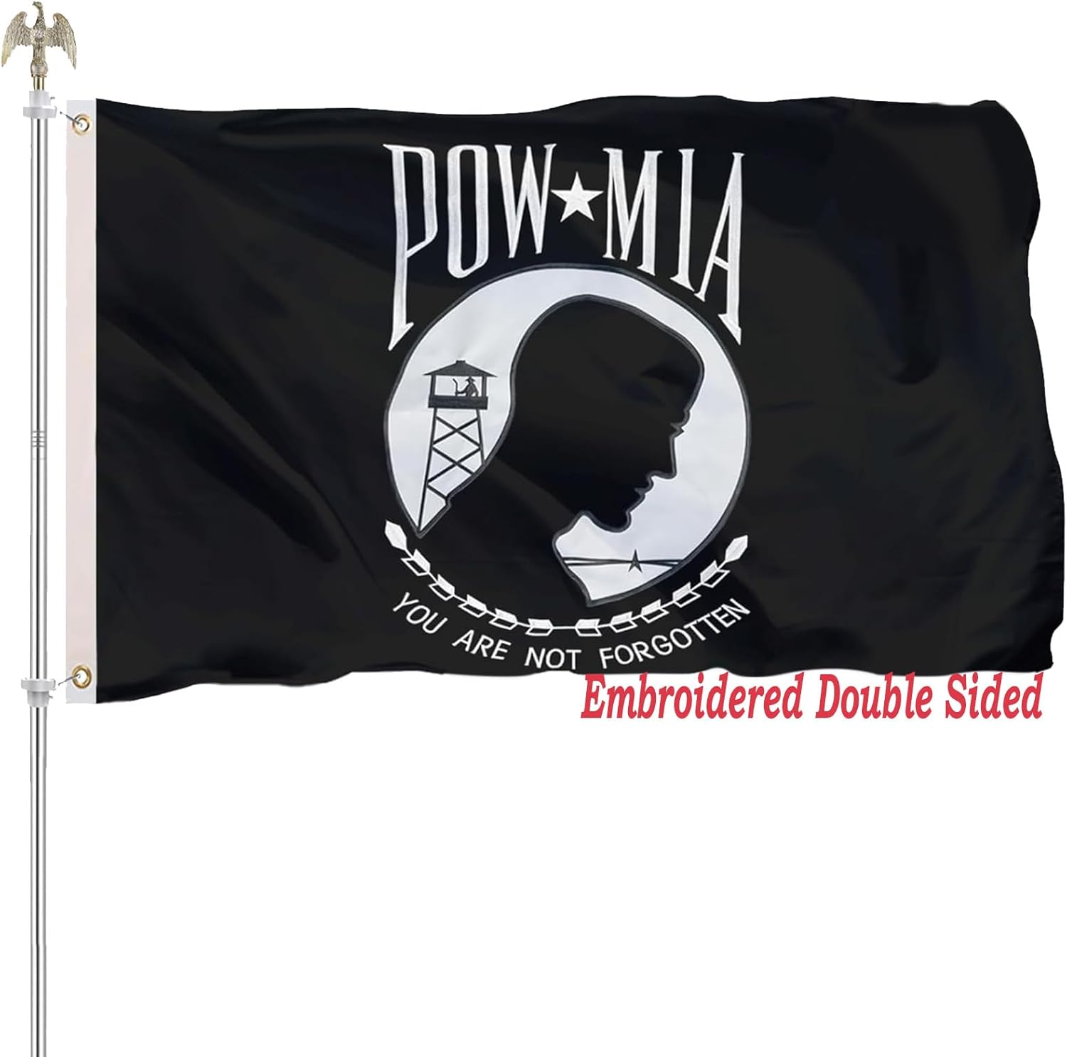Embroidery Pow Mia Flags by tnpun - Heavy Duty 340D Nylon