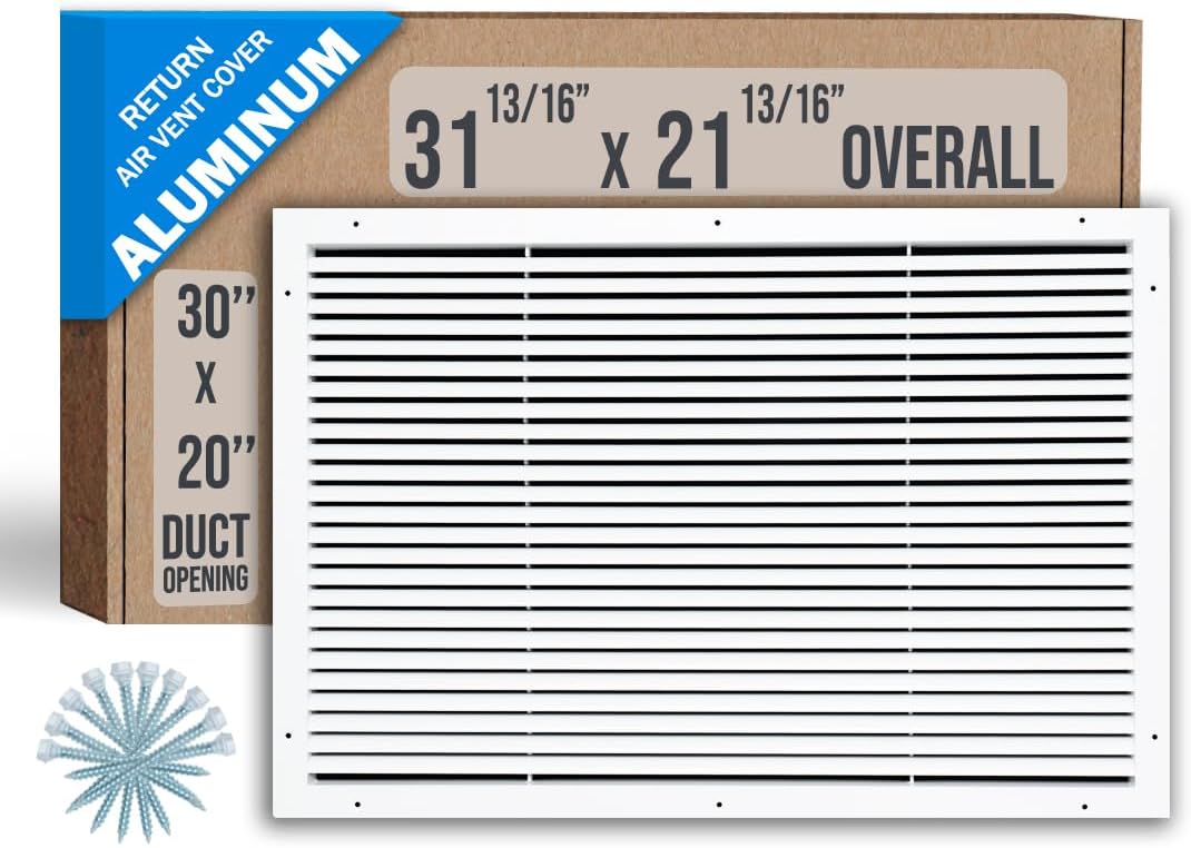 Aluminum Return Air Grille for 30x20 Duct Opening - Durable Design