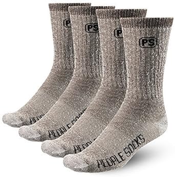 People Socks Merino Wool Crew Socks with Arch Support - 4 Pairs