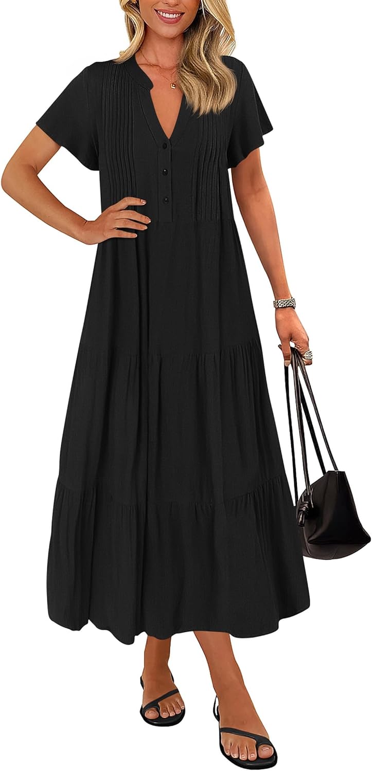 KIRUNDO Summer Maxi Dresses for Women 2025: Flowy Style