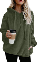 Womens Sherpa Jacket Fuzzy Fleece Quarter Zip Pullover - Cozy Fit This