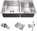 31 x 18 Double Bowl Kitchen Sink with 304 Stainless Steel Finish