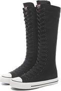 Women's Tall Canvas Lace up Knee High Sneakers - Durable Everyday