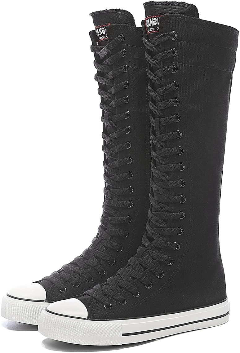 Women's Tall Canvas Lace Up Knee High Sneakers for All Occasions
