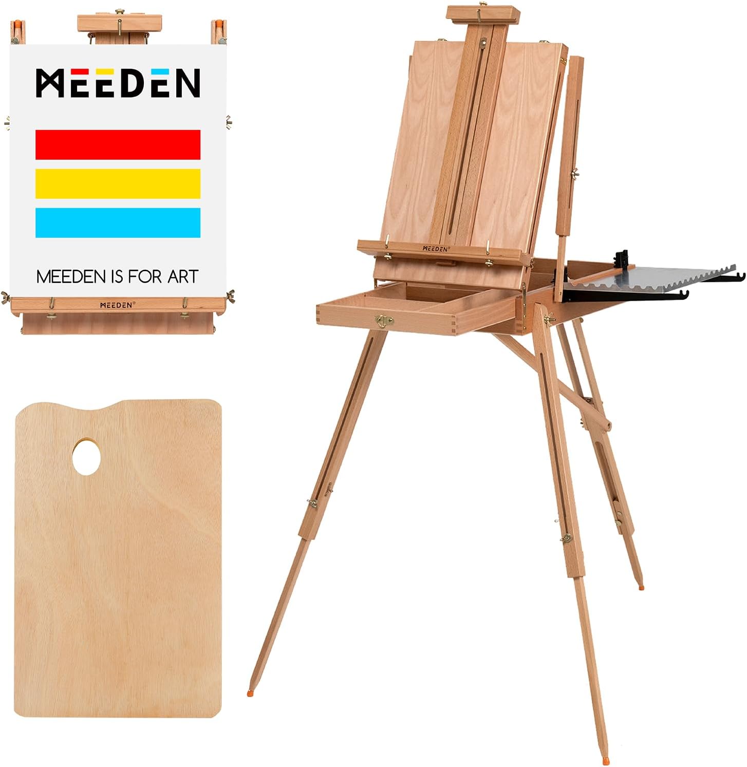 MEEDEN French Easel - Portable Beechwood Art Easel for Artists